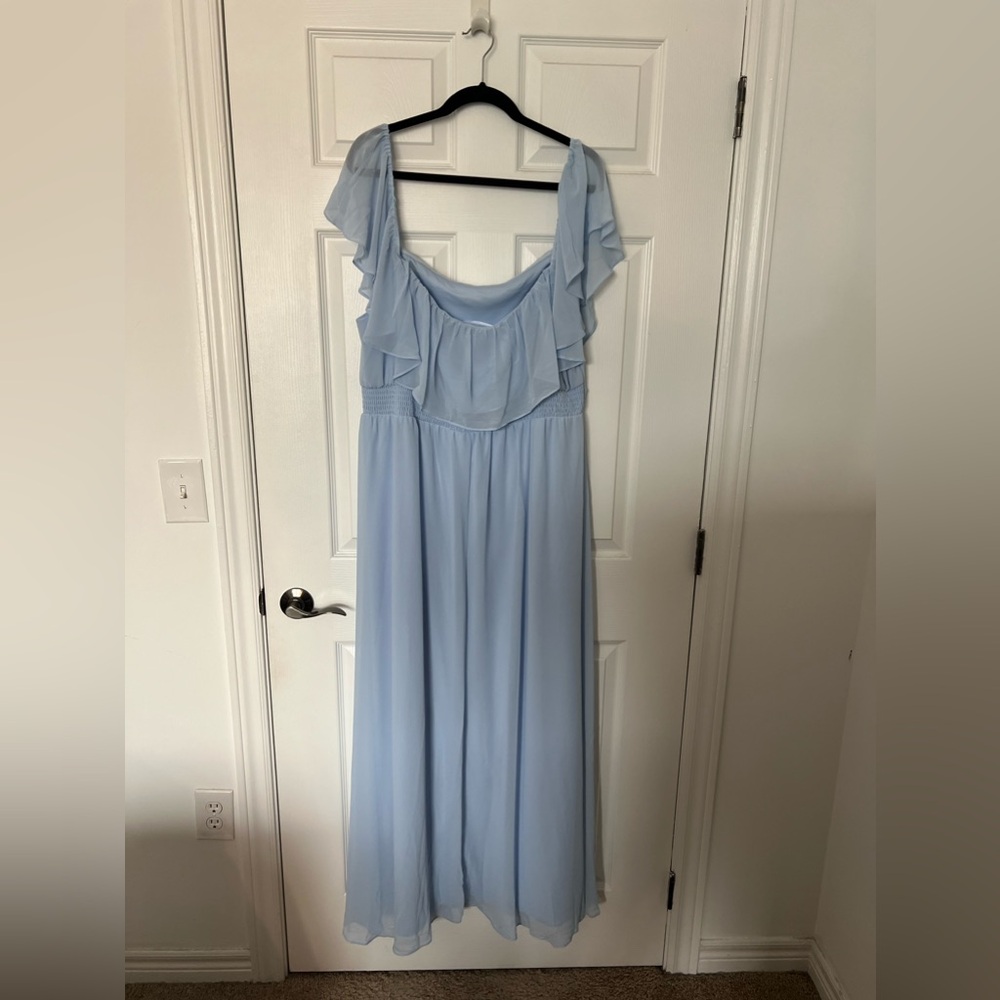 Ever Pretty Soft Blue Ruffled Gown - Picture 2 of 4